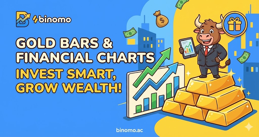 Gold bars and financial charts