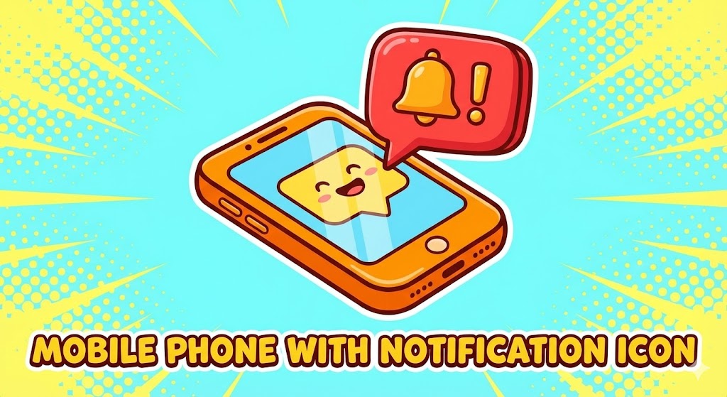 Mobile phone with notification icon